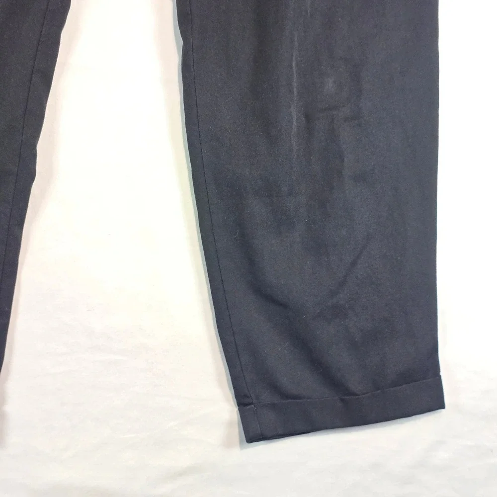 Zara Trafaluc Black Tapered Trousers Striped Elastic Waist Pants Womens Size M